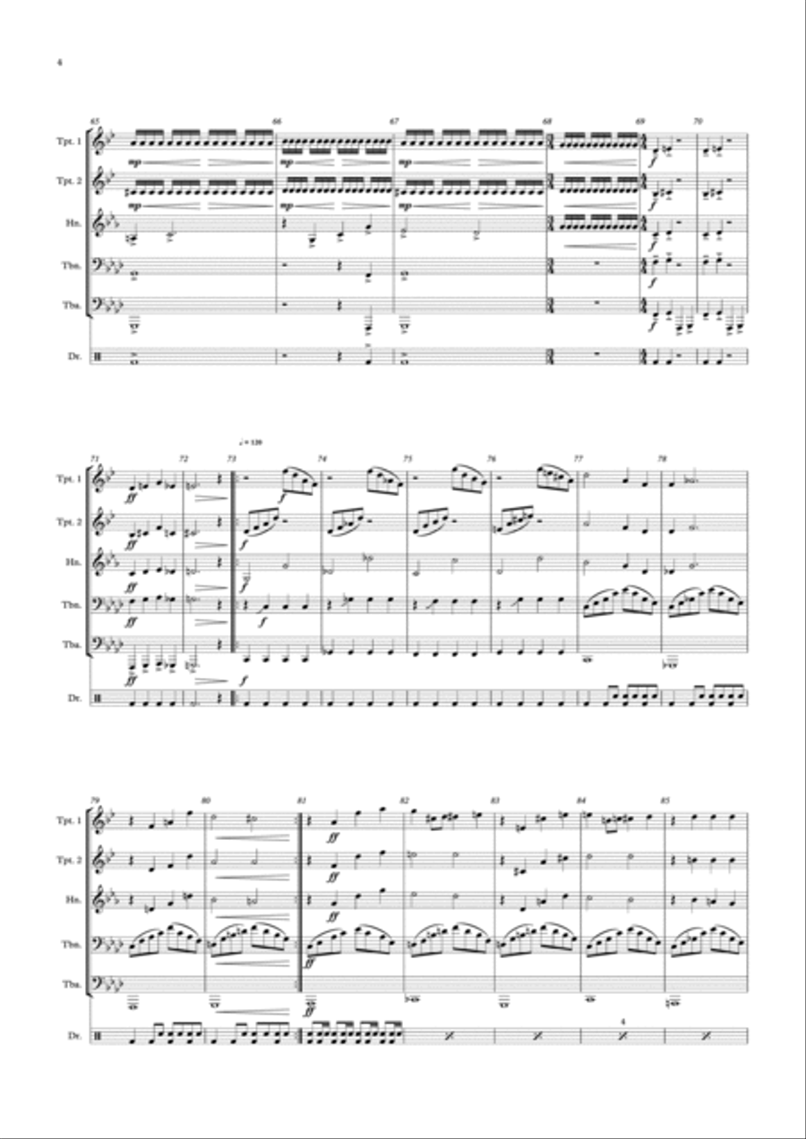 Super Mario Bros Theme Brass Quintet scores gallery preview page 4