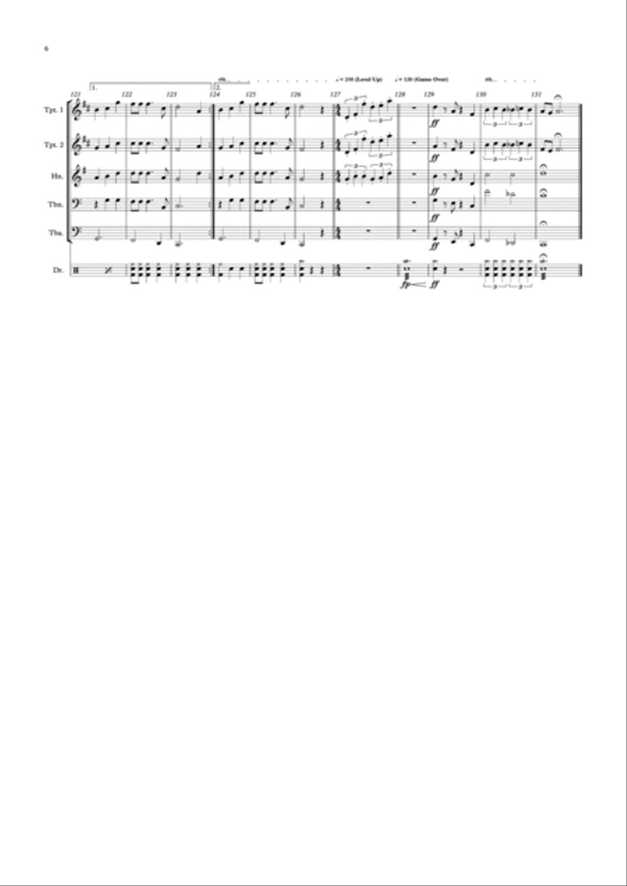 Super Mario Bros Theme Brass Quintet scores gallery preview page 6