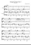 Hungarian Dance No.5 - Piano Duet - For Piano Four Hands