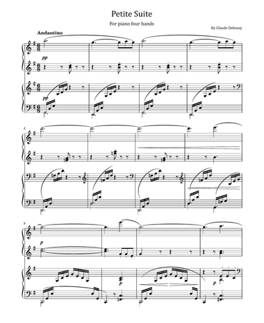 Petite Suite - for piano Four Hands - Claude Debussy