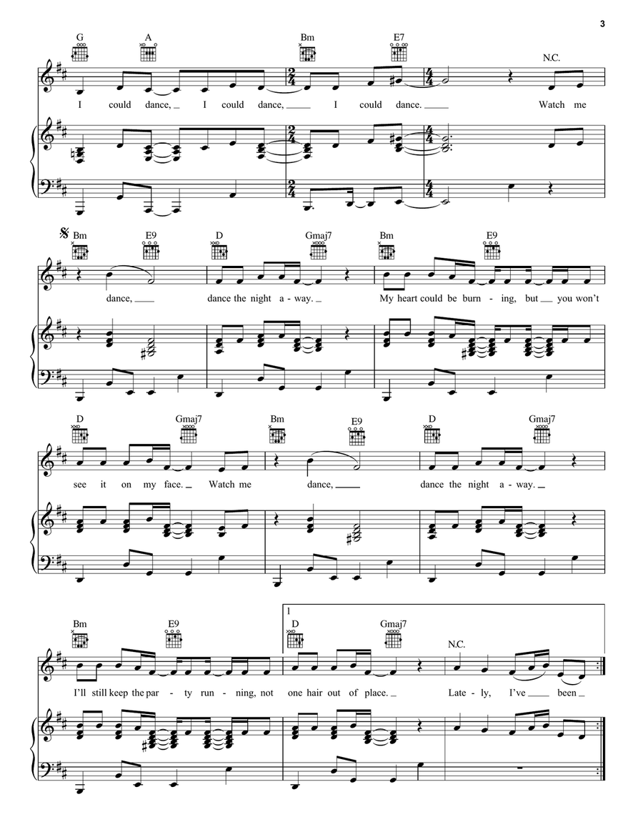 Dance The Night (from Barbie The Album) Piano, Vocal, Guitar scores gallery preview page 3
