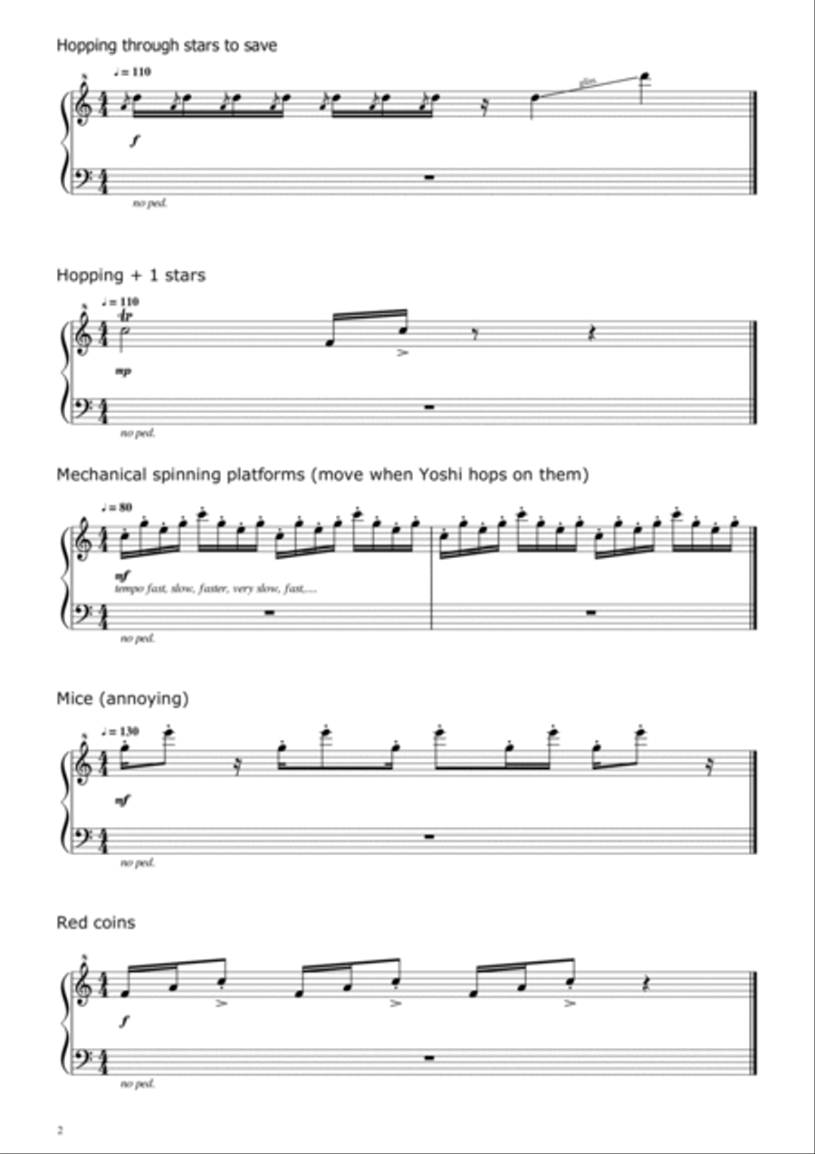 Super Mario Bros Theme Piano Solo scores gallery preview page 2