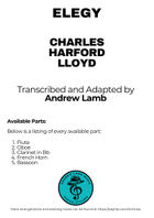 Charles Harford Lloyd | Elegy | for Wind Quintet Woodwind Quintet scores gallery preview page 3