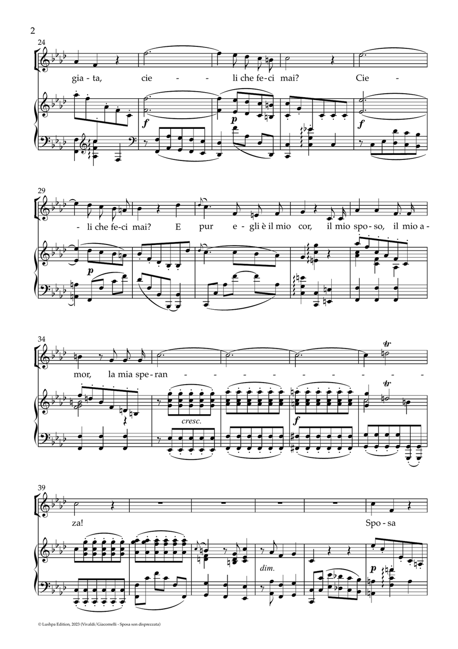Sposa son disprezzata Sposa son disprezzata Piano, Vocal scores gallery preview page 4