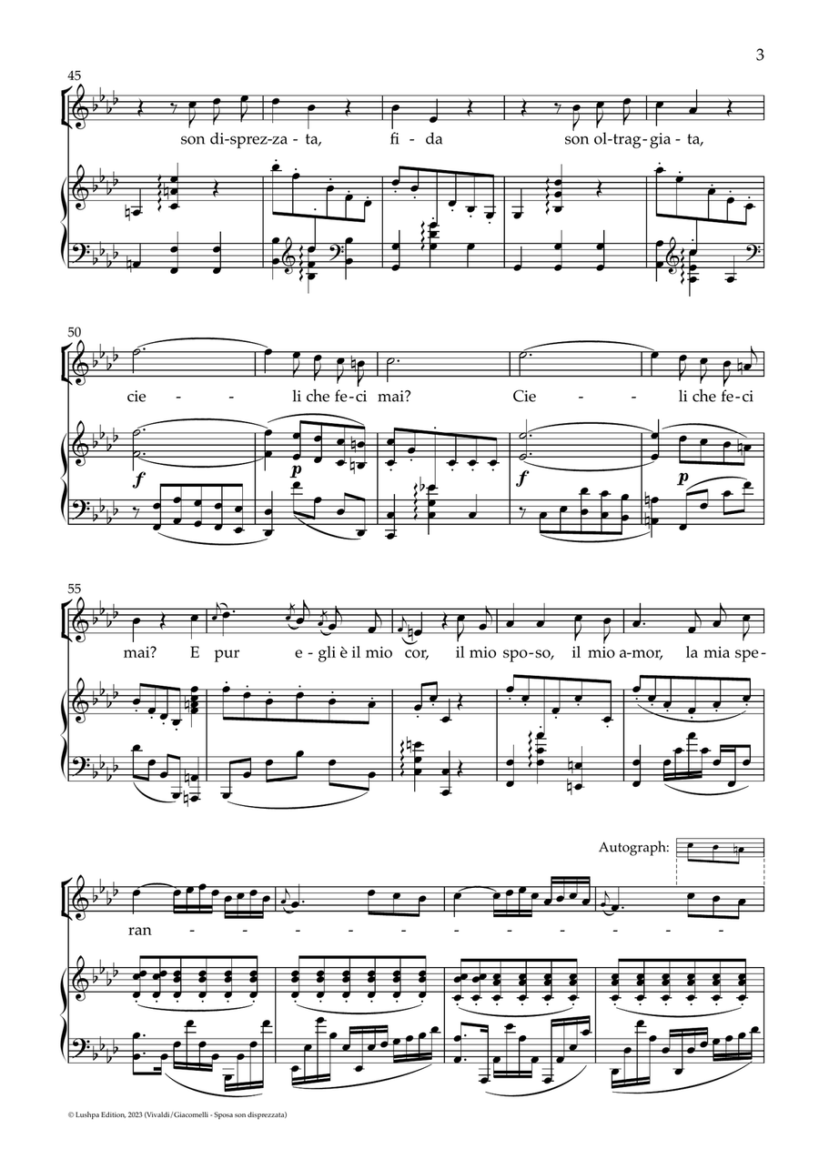 Sposa son disprezzata Sposa son disprezzata Piano, Vocal scores gallery preview page 5