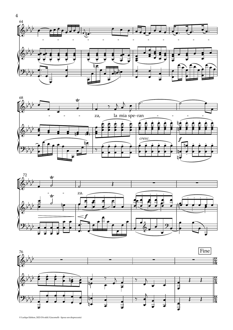 Sposa son disprezzata Sposa son disprezzata Piano, Vocal scores gallery preview page 6