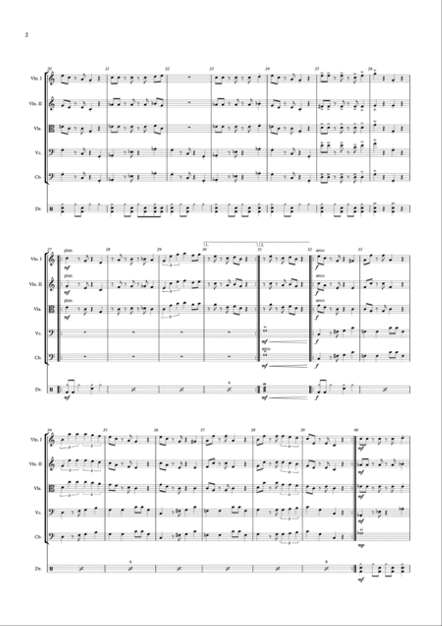 Super Mario Bros Theme String Quintet scores gallery preview page 2
