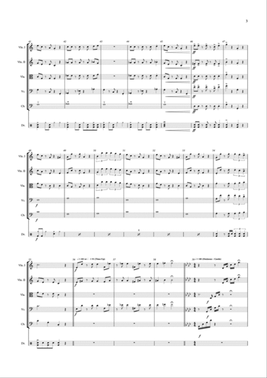 Super Mario Bros Theme String Quintet scores gallery preview page 3