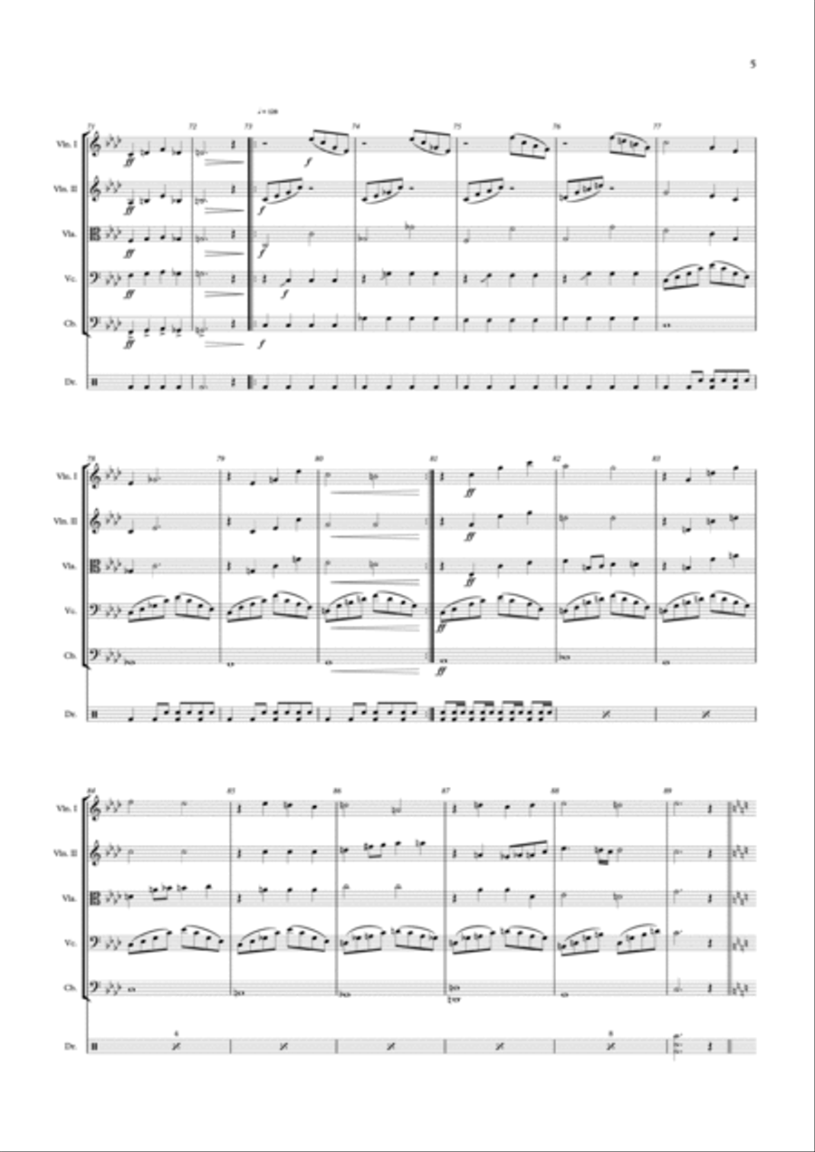 Super Mario Bros Theme String Quintet scores gallery preview page 5