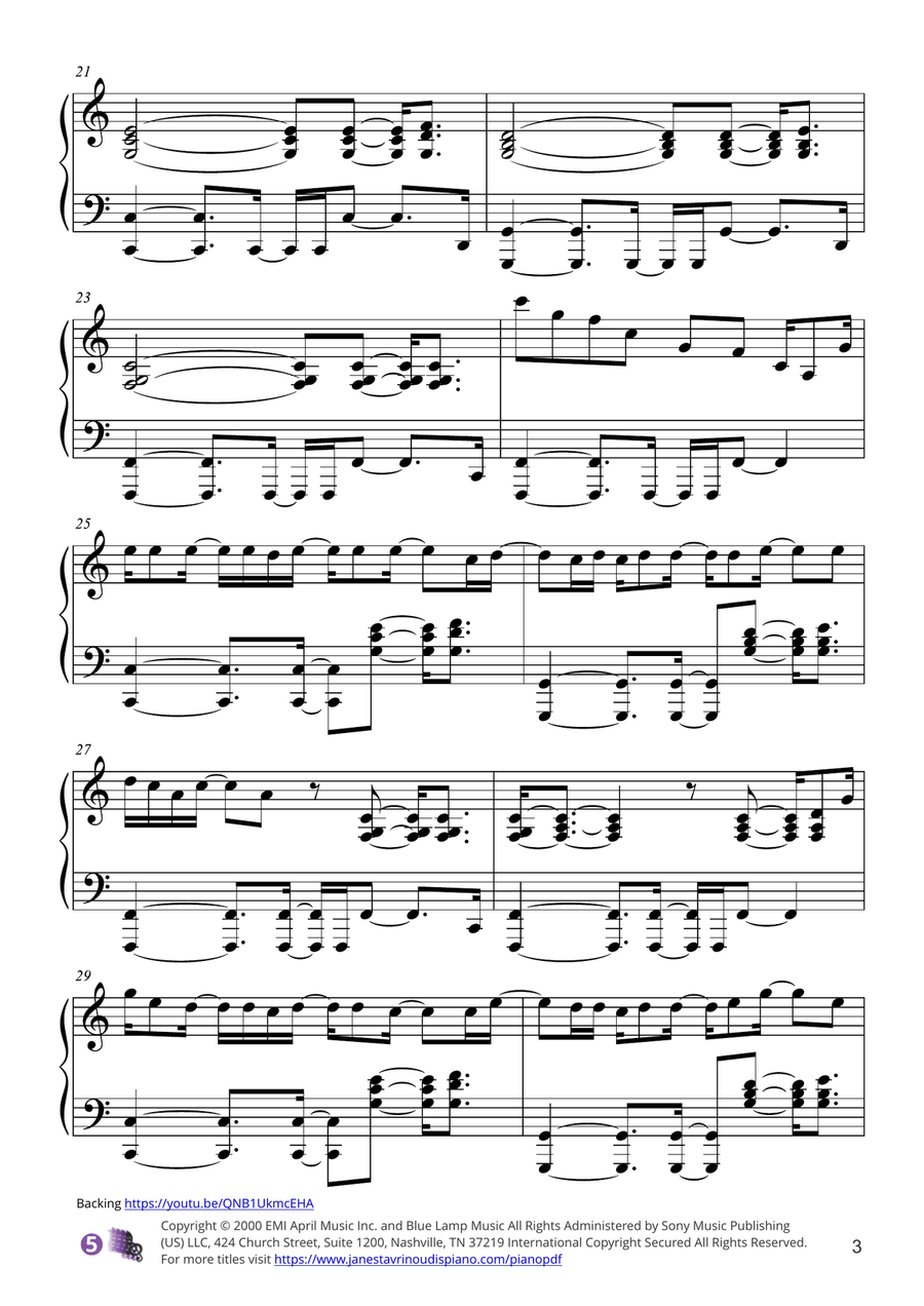 Drops Of Jupiter (tell Me) Piano Solo scores gallery preview page 3