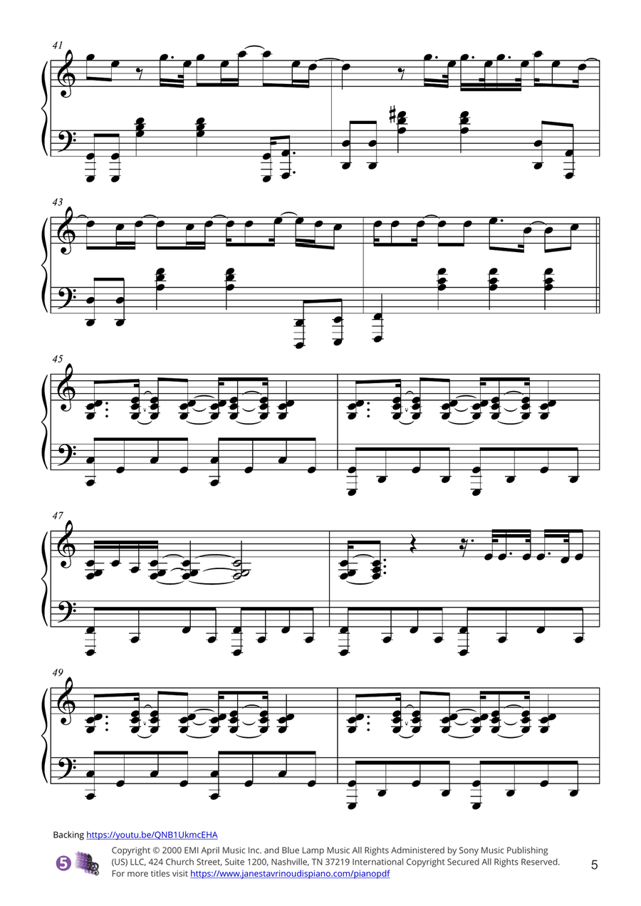 Drops Of Jupiter (tell Me) Piano Solo scores gallery preview page 5