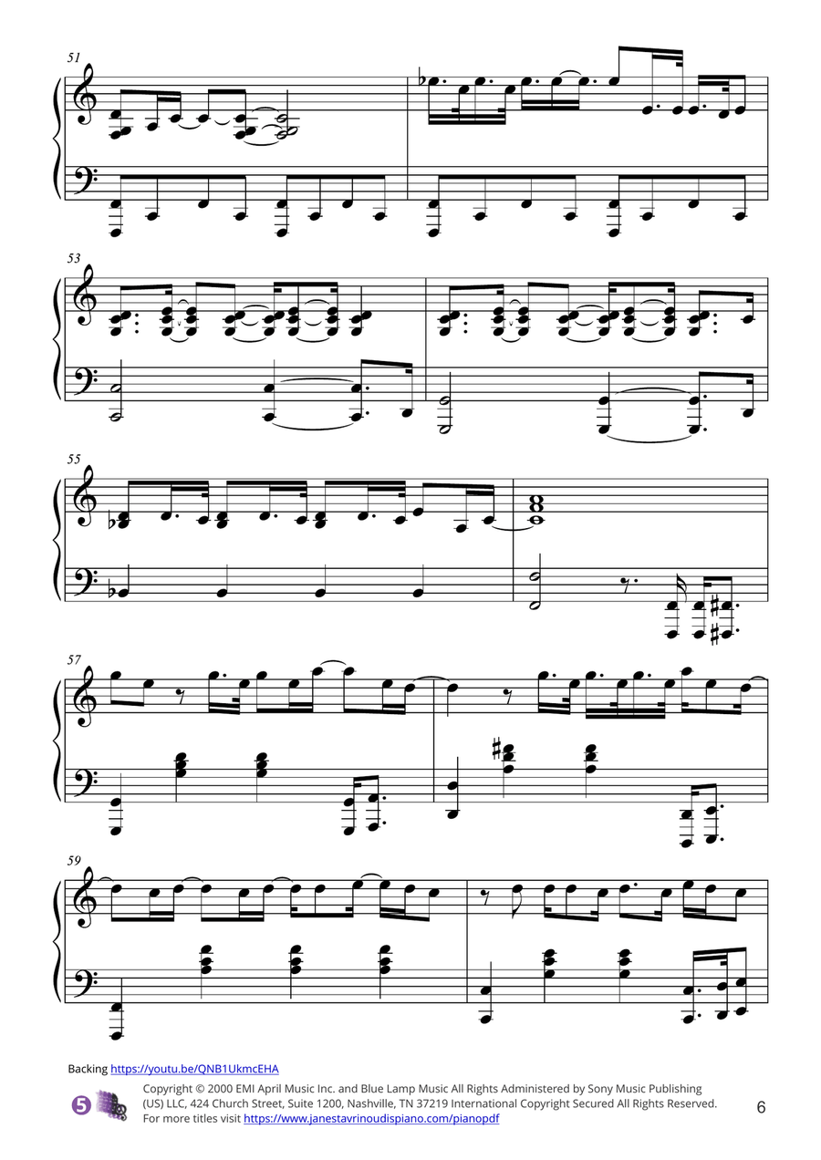 Drops Of Jupiter (tell Me) Piano Solo scores gallery preview page 6