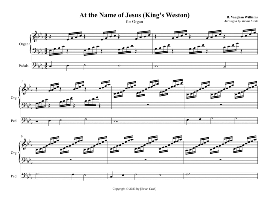 At the Name of Jesus (King's Weston) Organ Solo scores gallery preview page 1