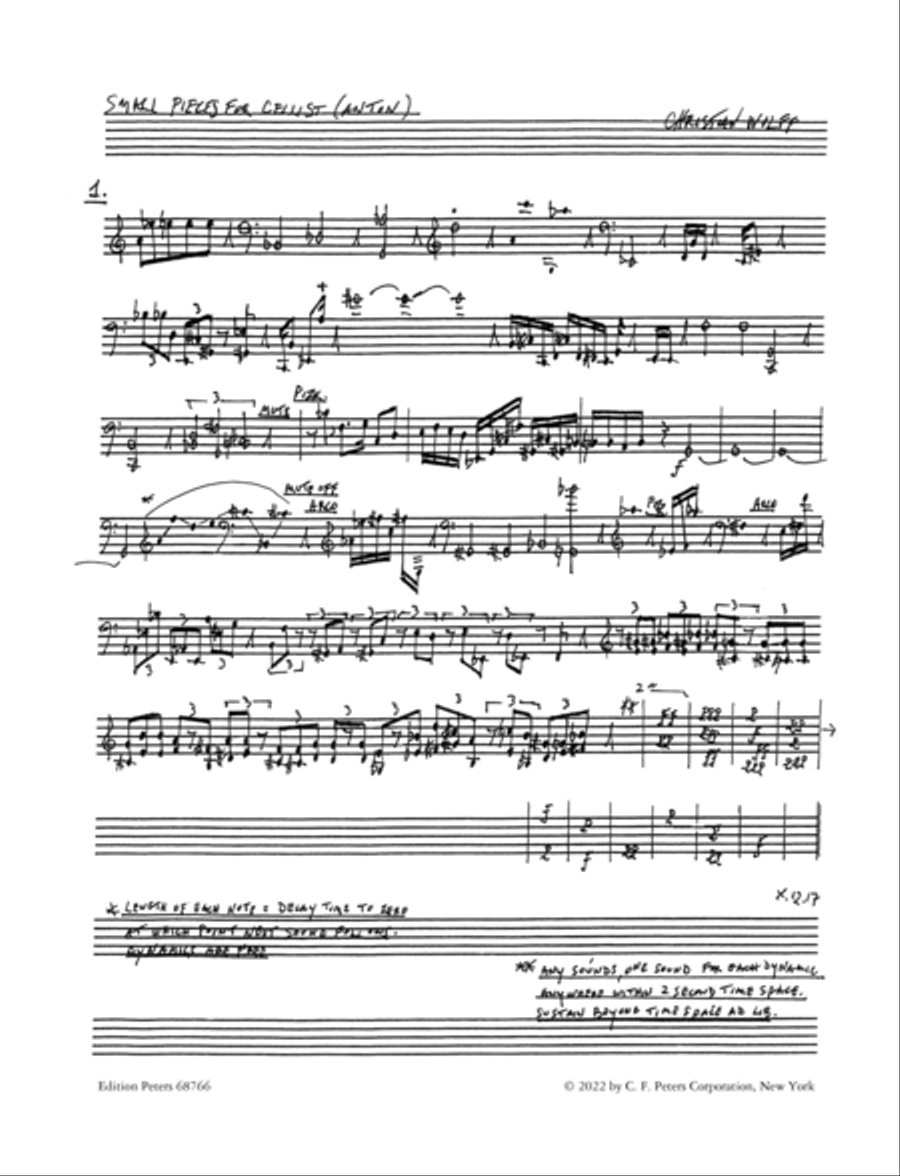 Small Pieces for Cellist (Anton) Cello Solo scores gallery preview page 2