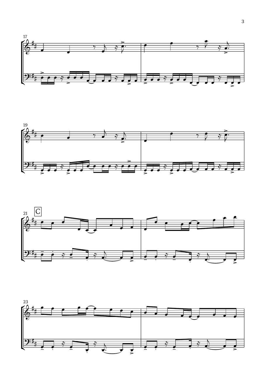 Canon in D (Pop Style) - For Violin and Cello String Duet scores gallery preview page 3