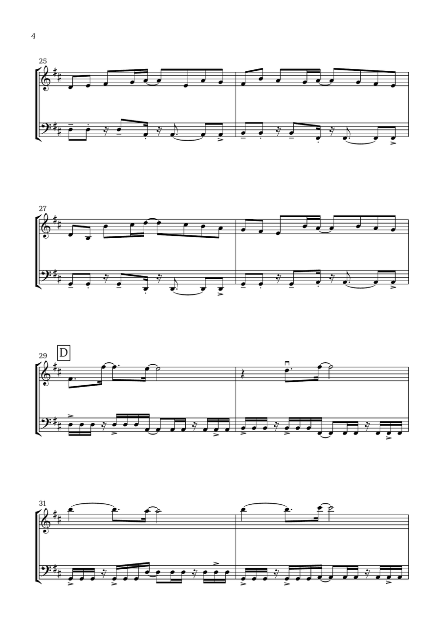 Canon in D (Pop Style) - For Violin and Cello String Duet scores gallery preview page 4
