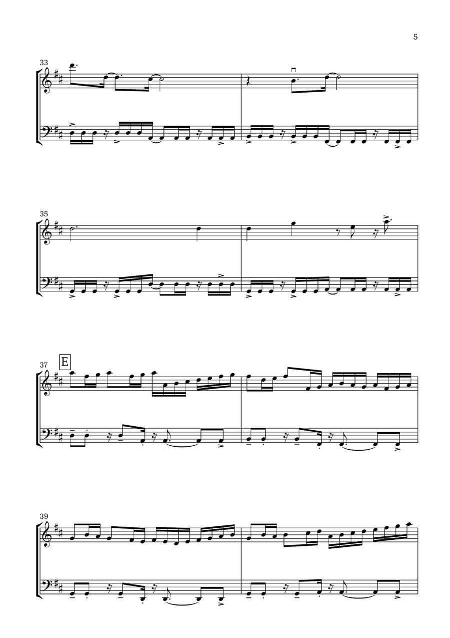 Canon in D (Pop Style) - For Violin and Cello String Duet scores gallery preview page 5