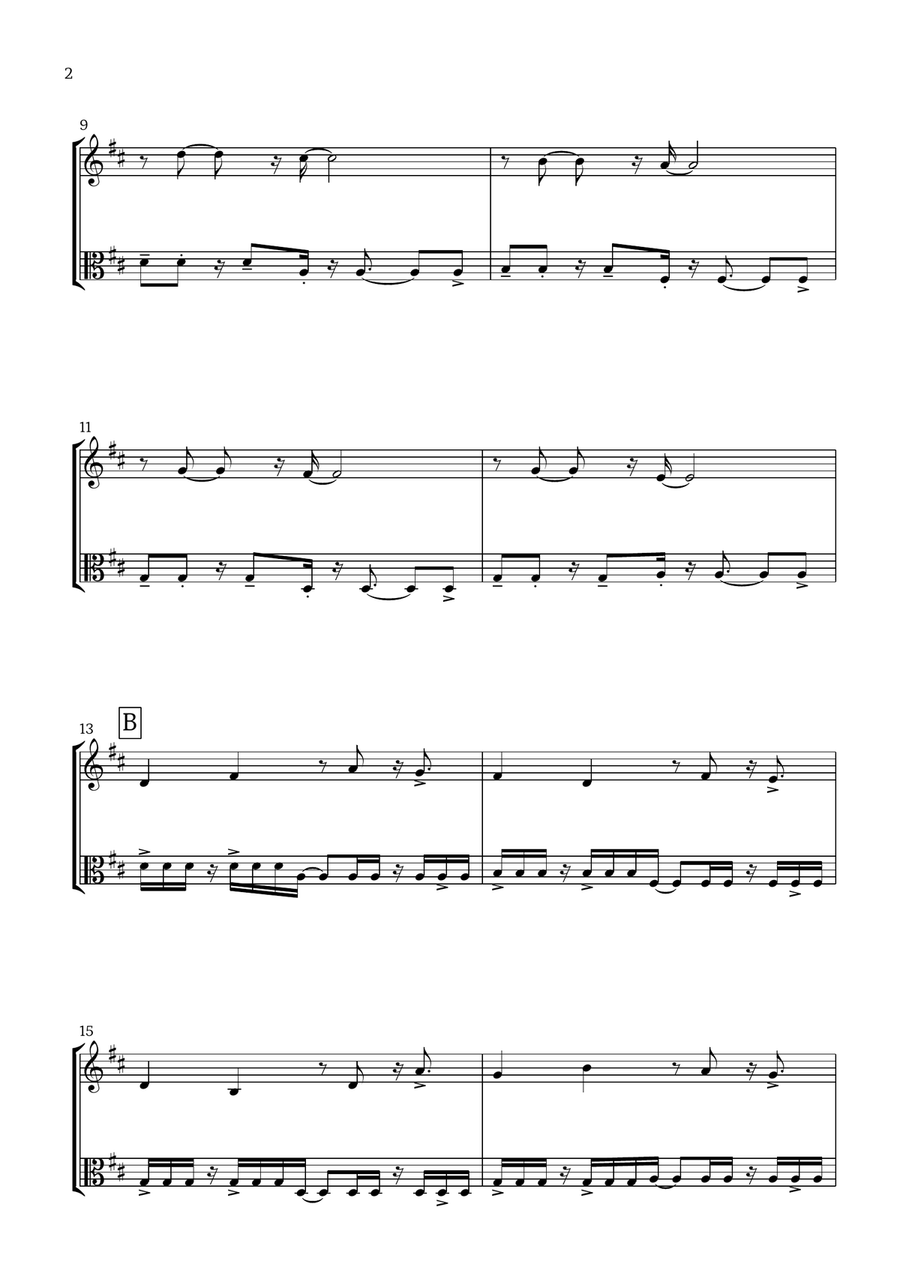 Canon in D (Pop Style) - For Violin and Viola String Duet scores gallery preview page 2