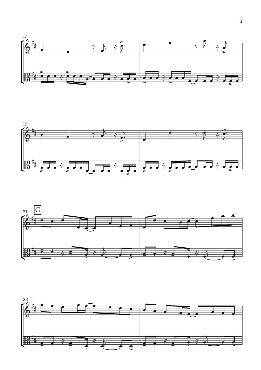 Canon in D (Pop Style) - For Violin and Viola String Duet scores gallery preview page 3