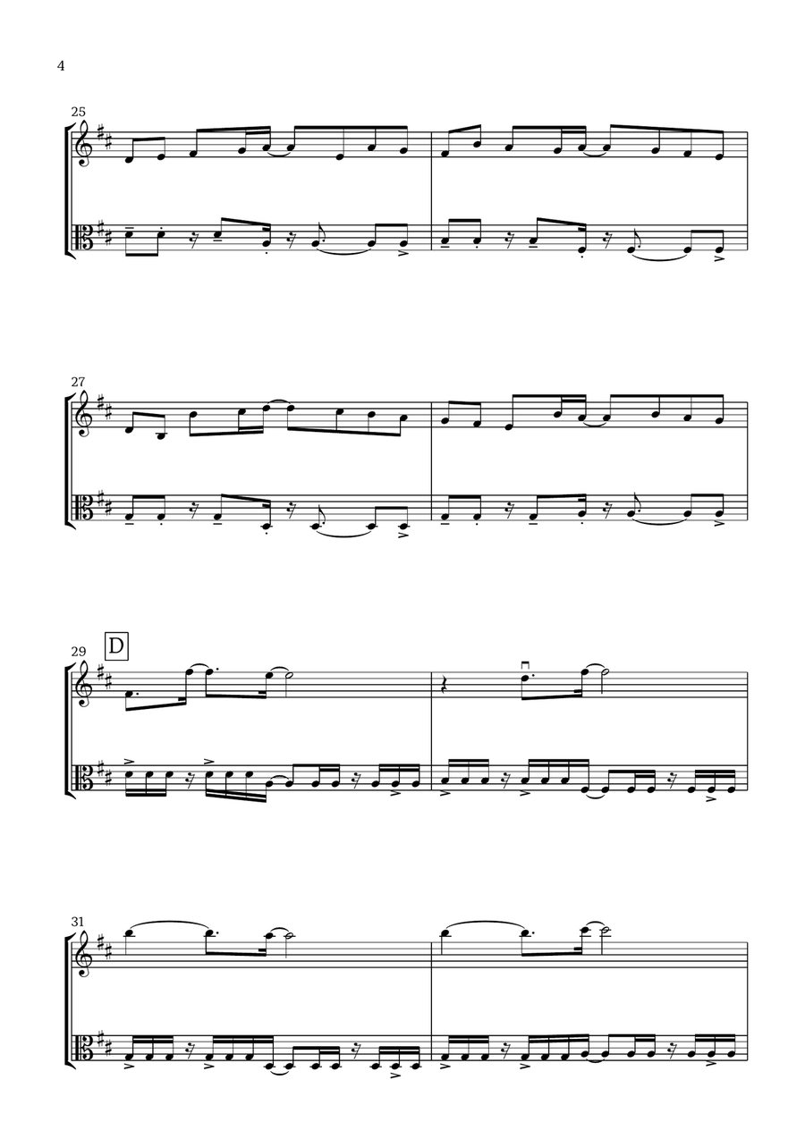 Canon in D (Pop Style) - For Violin and Viola String Duet scores gallery preview page 4