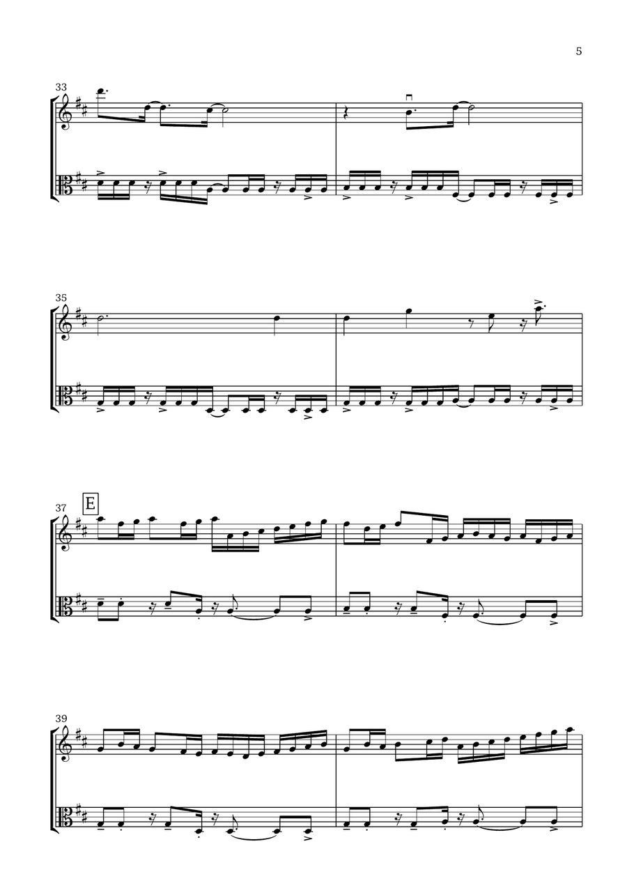 Canon in D (Pop Style) - For Violin and Viola String Duet scores gallery preview page 5