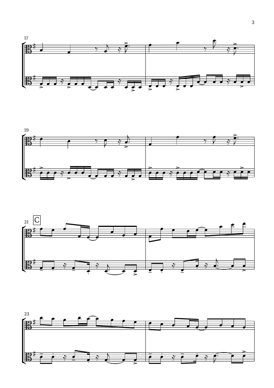 Canon in D (Pop Style) - For Viola Duet String Duet scores gallery preview page 3