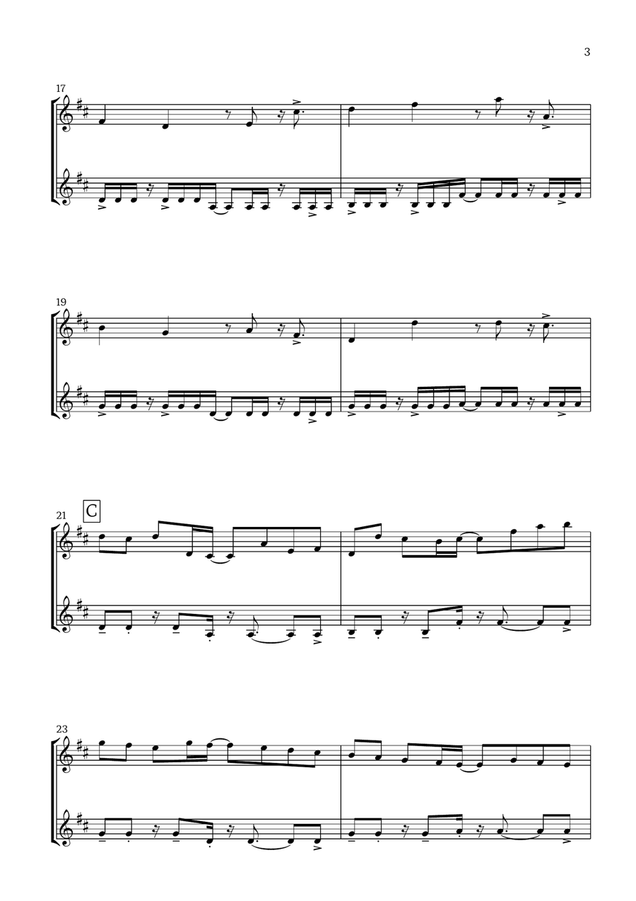 Canon in D (Pop Style) - For Violin Duet String Duet scores gallery preview page 3