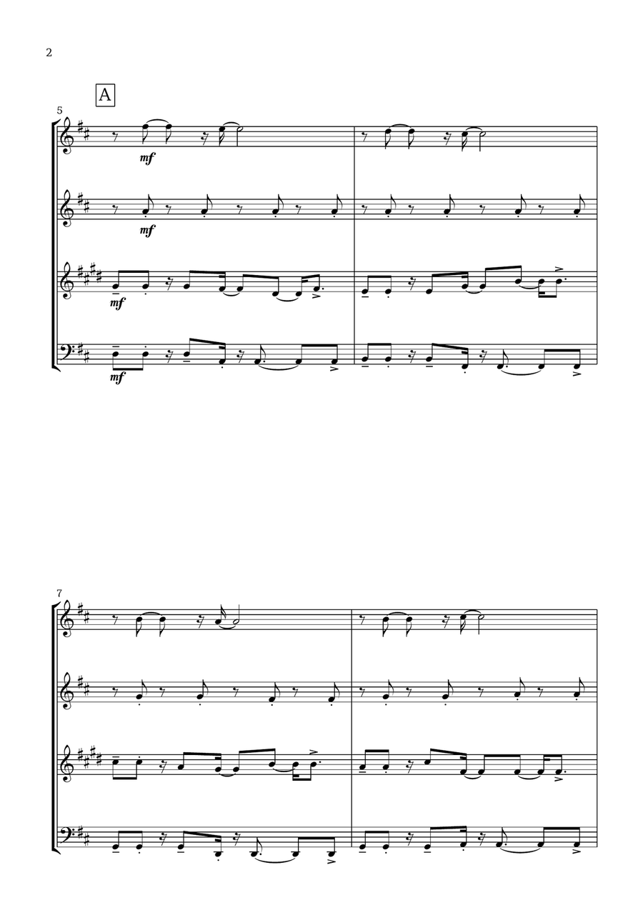 Canon in D (Pop Style) - For Woodwind Quartet Woodwind Quartet scores gallery preview page 2