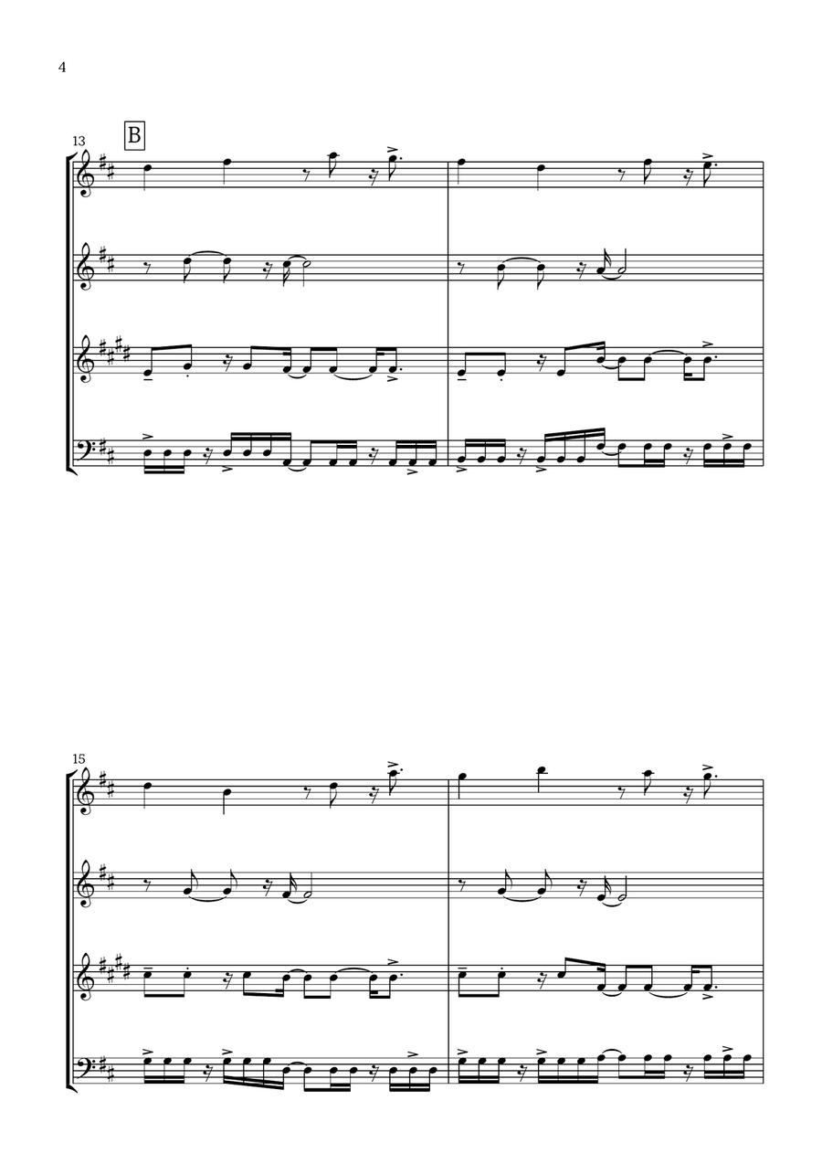 Canon in D (Pop Style) - For Woodwind Quartet Woodwind Quartet scores gallery preview page 4