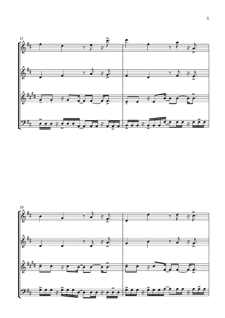 Canon in D (Pop Style) - For Woodwind Quartet Woodwind Quartet scores gallery preview page 5