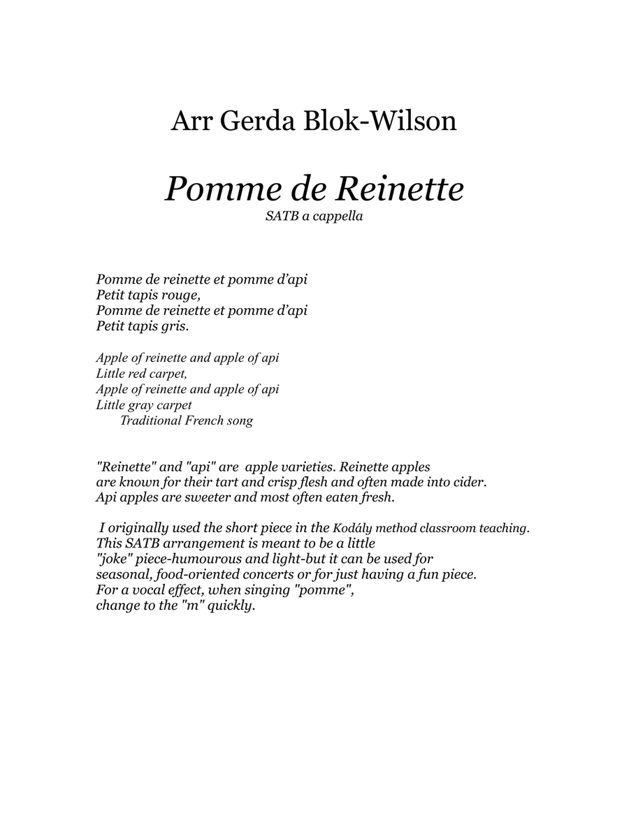 Pomme de Reinette Pomme de Reinette 4-Part scores gallery preview page 2