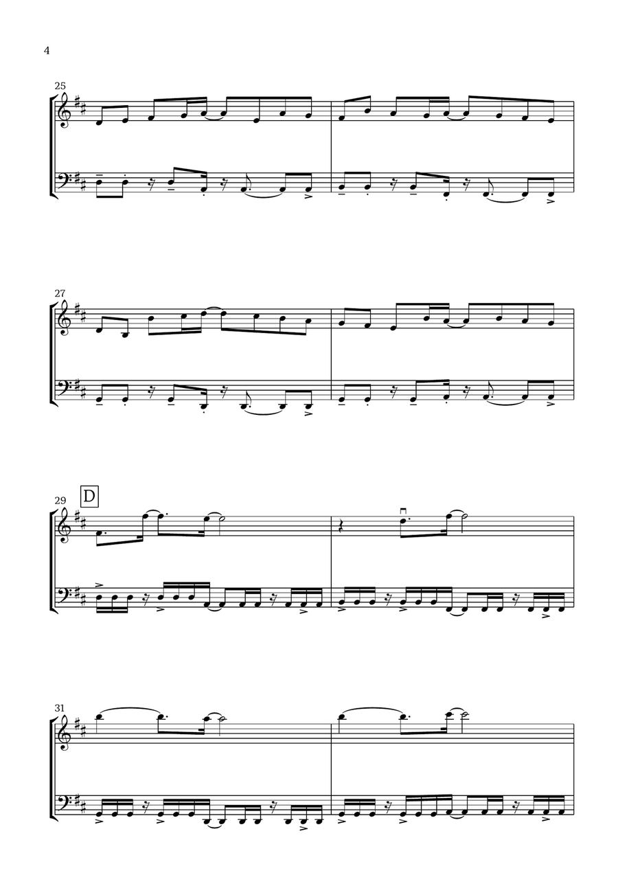 Canon in D (Pop Style) - For Violin and Bassoon Chamber Music scores gallery preview page 4