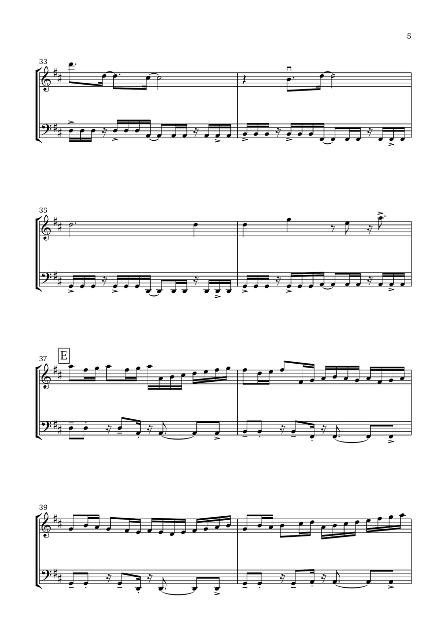 Canon in D (Pop Style) - For Violin and Bassoon Chamber Music scores gallery preview page 5