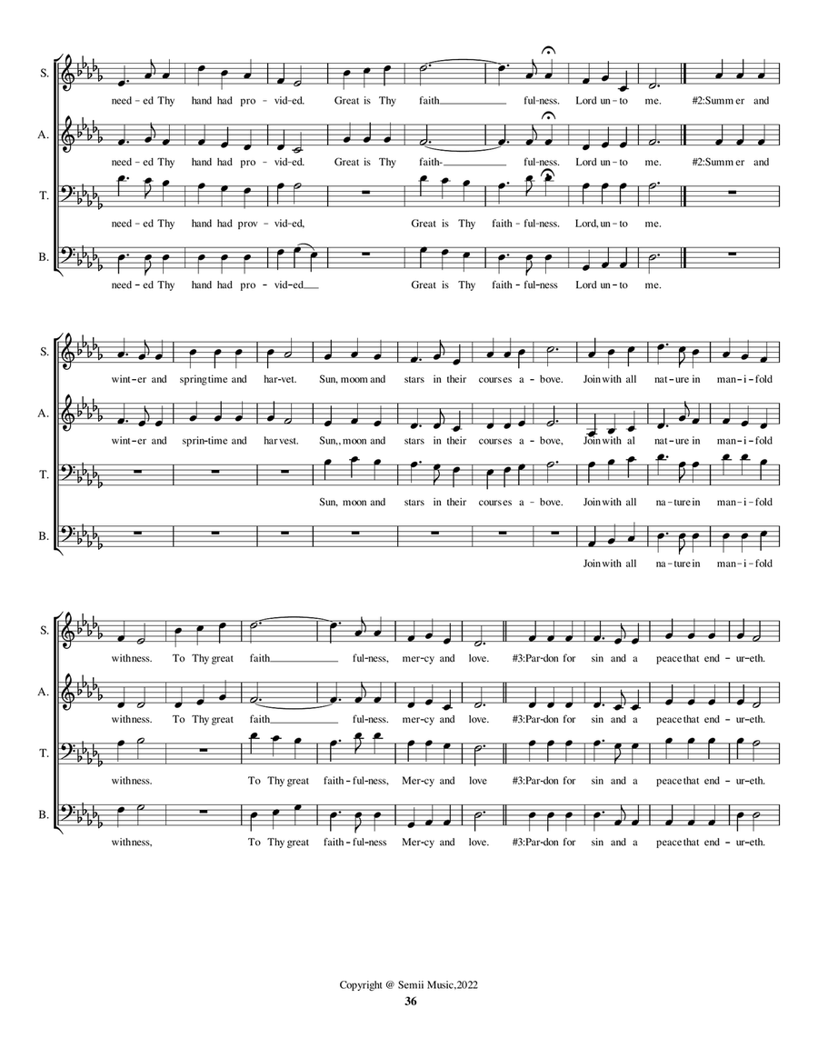 Great is Thy Faithfulness Divisi scores gallery preview page 2