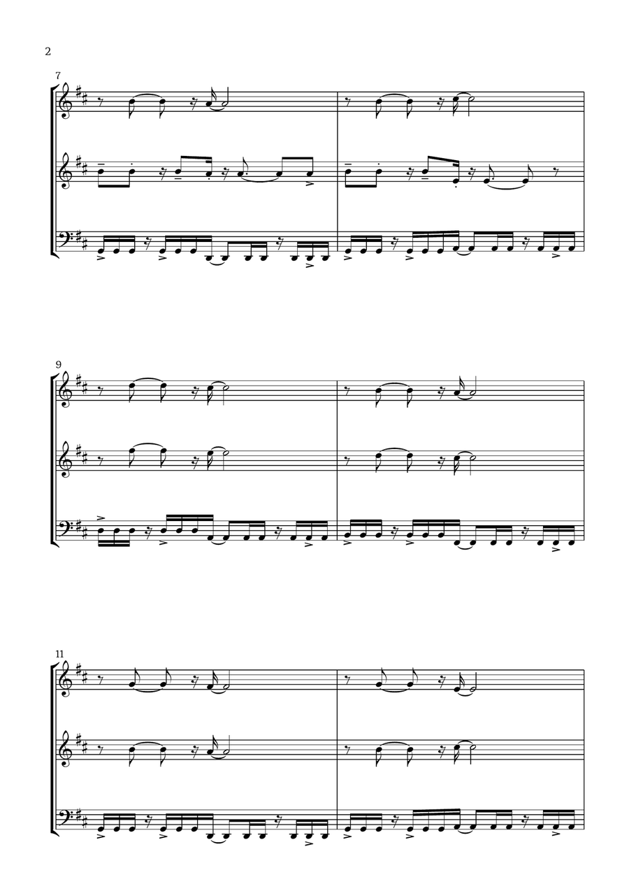Canon in D (Pop Style) - For Violin, Oboe and Bassoon Small Ensemble scores gallery preview page 2