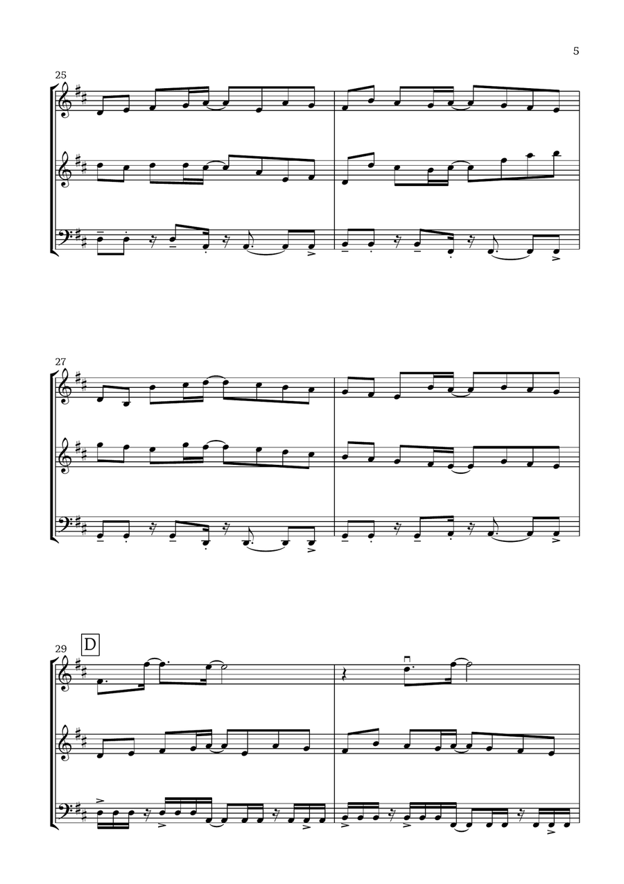Canon in D (Pop Style) - For Violin, Oboe and Bassoon Small Ensemble scores gallery preview page 5