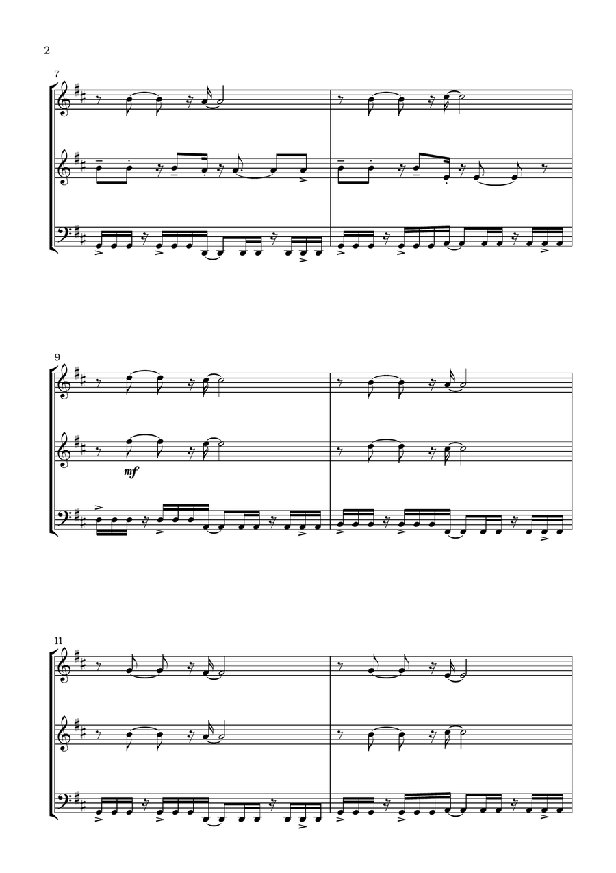 Canon in D (Pop Style) - For Violin, Flute and Bassoon Small Ensemble scores gallery preview page 2