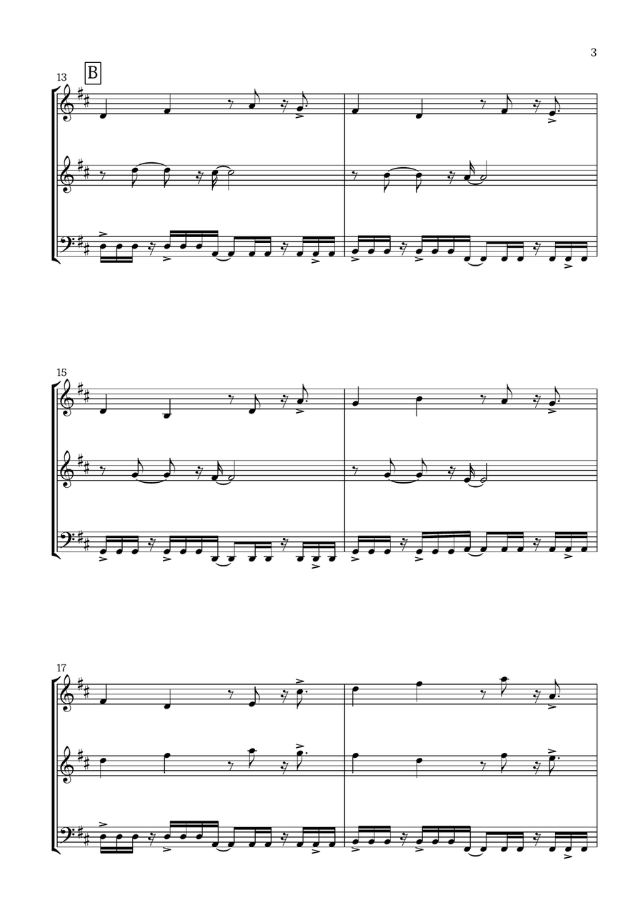 Canon in D (Pop Style) - For Violin, Flute and Bassoon Small Ensemble scores gallery preview page 3