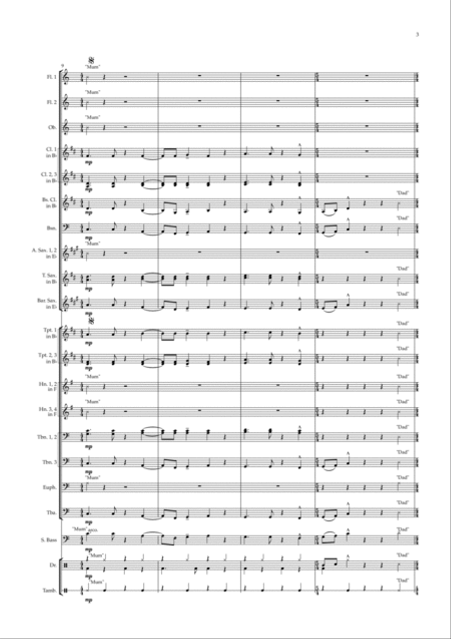 Bluey Theme Song Concert Band scores gallery preview page 4