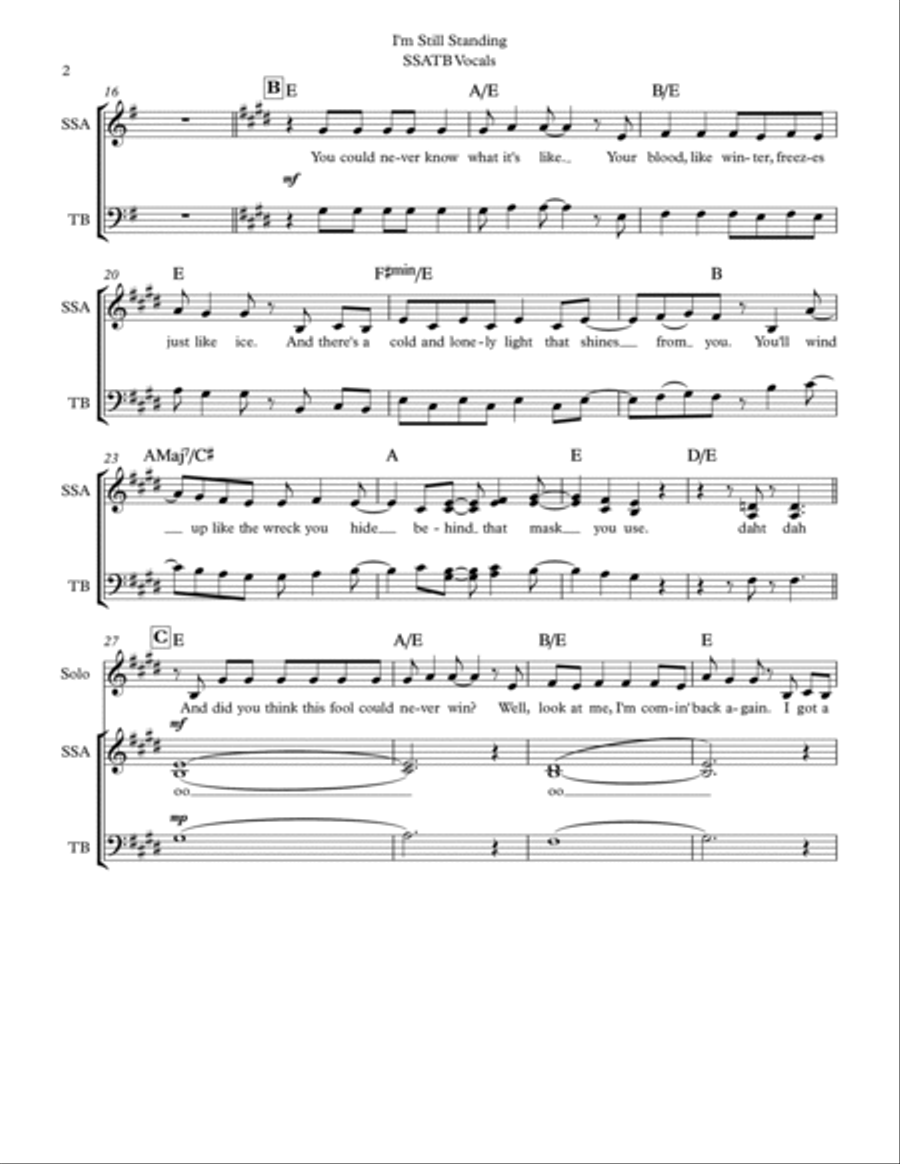 I'm Still Standing Divisi scores gallery preview page 2