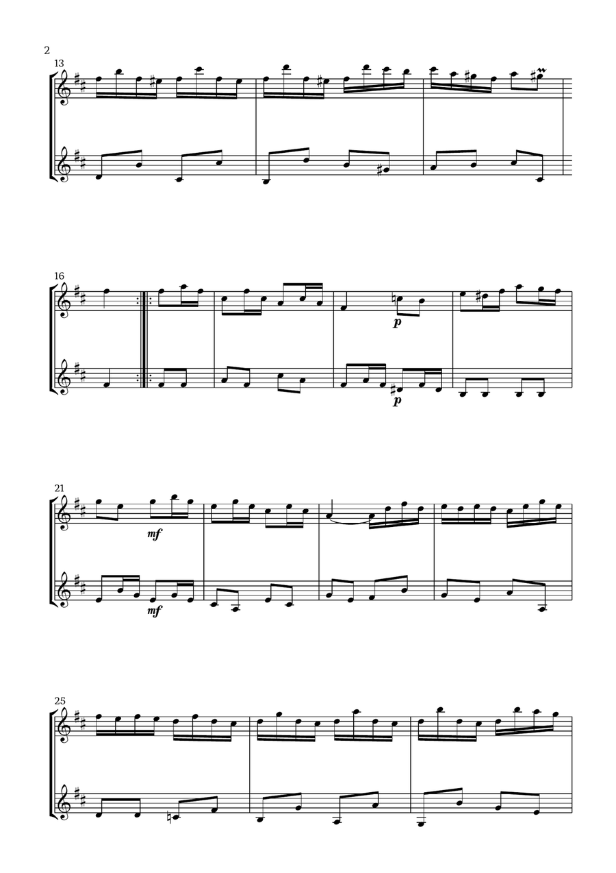 Badinerie by J. S. Bach (For Clarinet Duet) Clarinet Duet scores gallery preview page 2