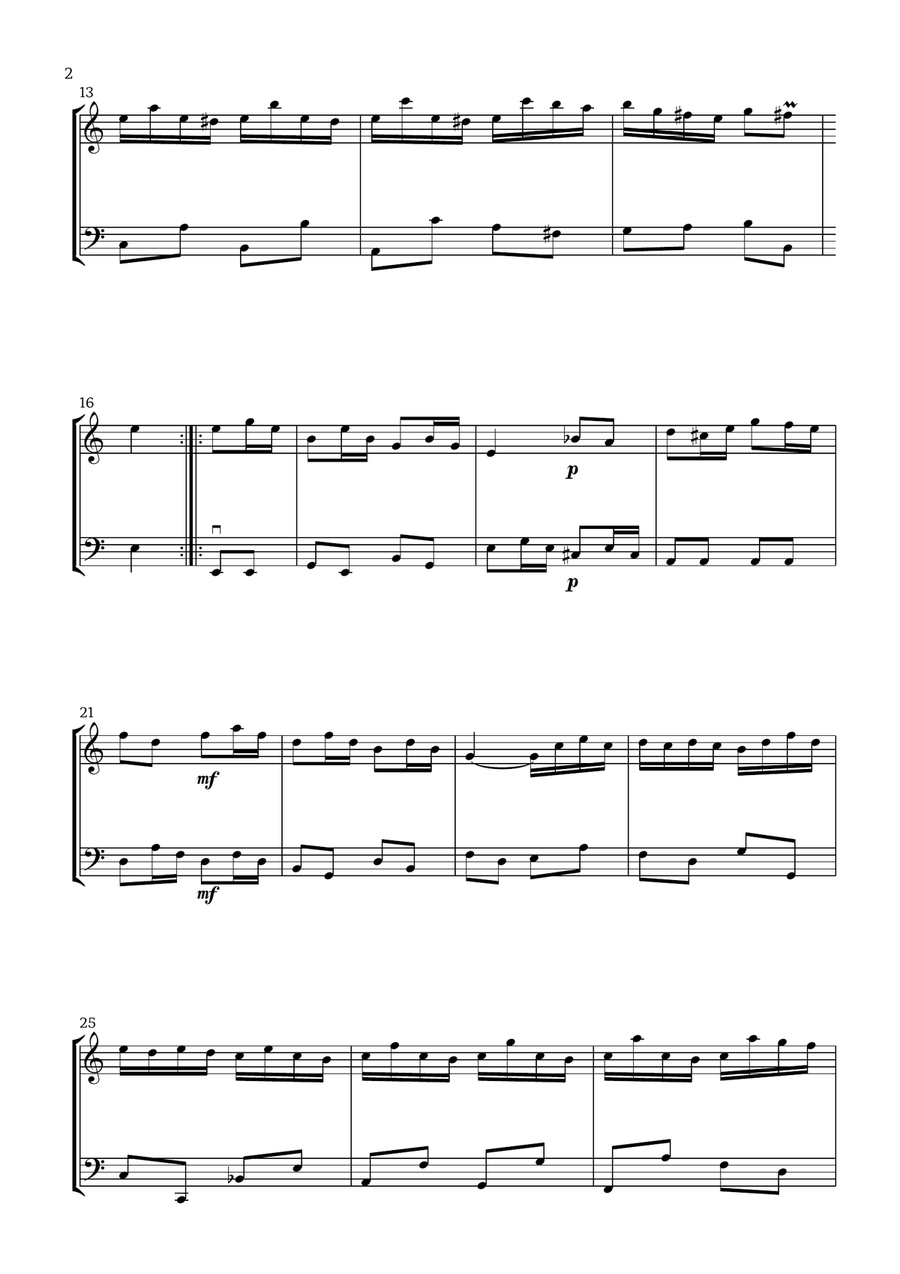 Badinerie by J. S. Bach (For Oboe and Cello) Chamber Music scores gallery preview page 2