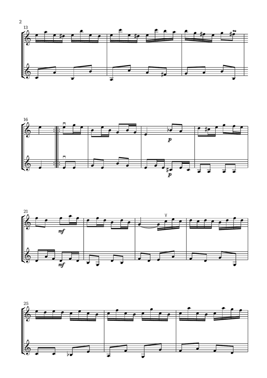 Badinerie by J. S. Bach (For Violin Duet) String Duet scores gallery preview page 2