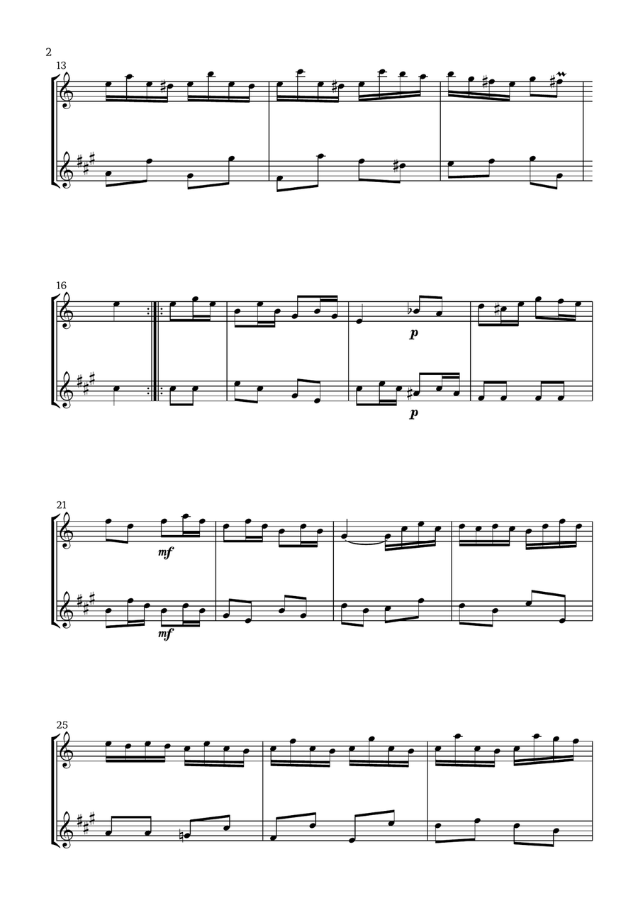Badinerie by J. S. Bach (For Oboe and Baritone Saxophone) Woodwind Duet scores gallery preview page 2