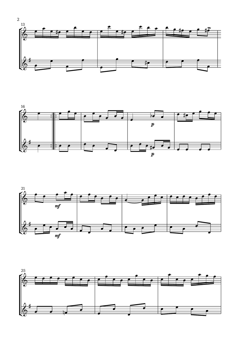 Badinerie by J. S. Bach (For Saxophone Duet) Woodwind Duet scores gallery preview page 2