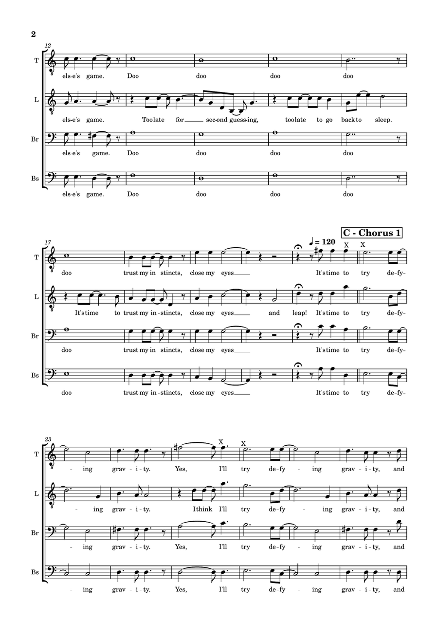Defying Gravity TTBB - Digital Sheet Music page 2