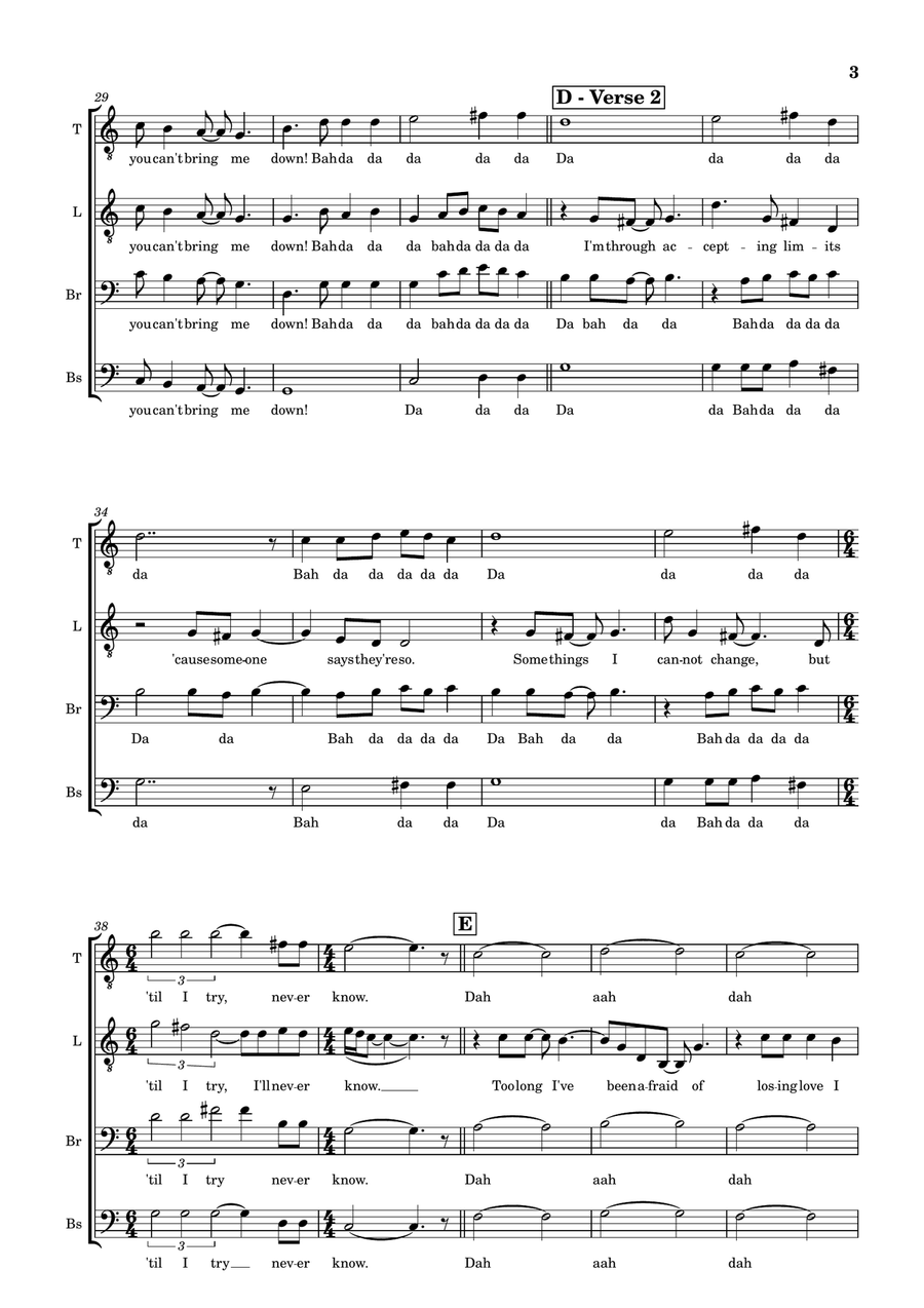 Defying Gravity TTBB - Digital Sheet Music page 3
