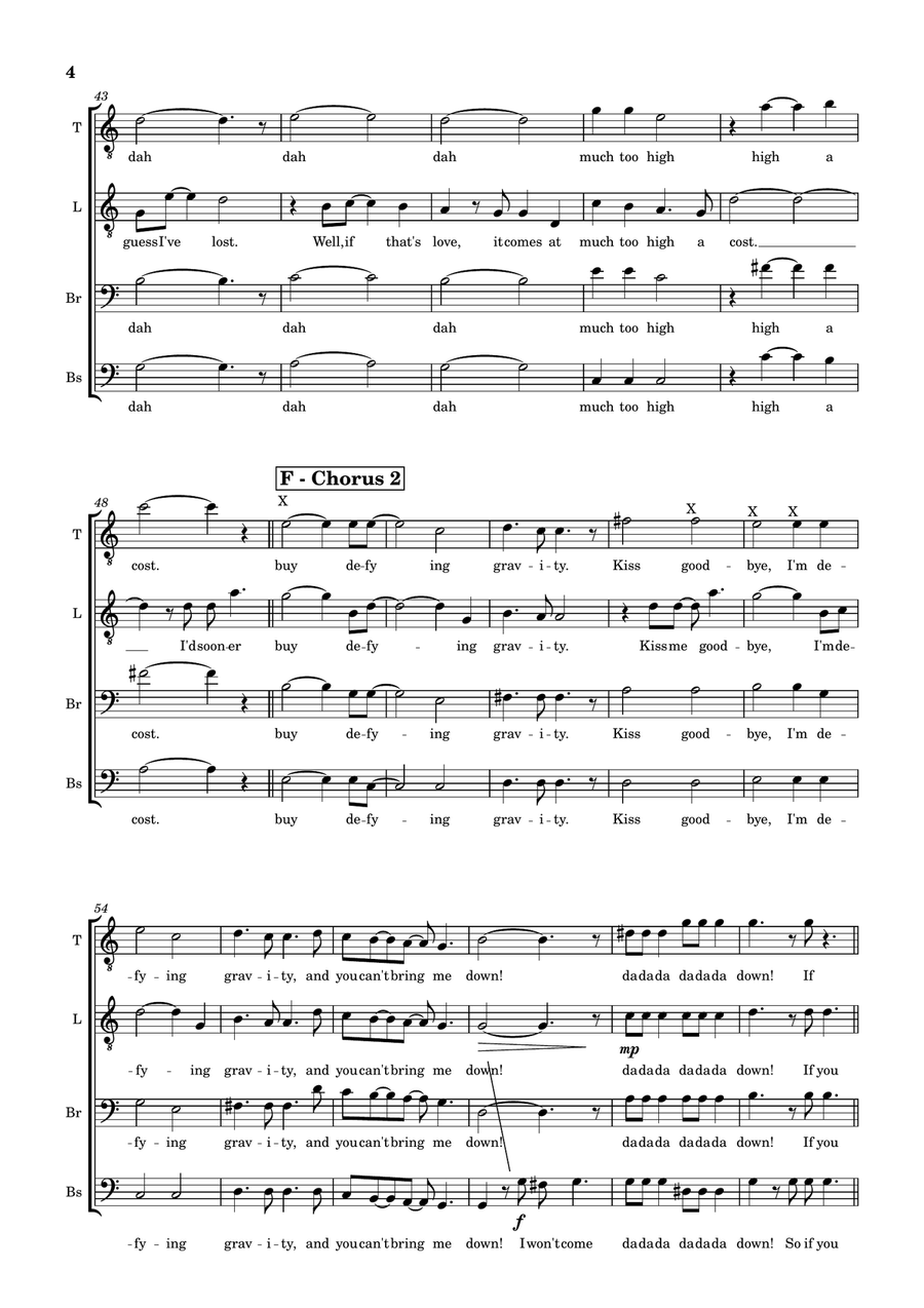 Defying Gravity TTBB - Digital Sheet Music page 4