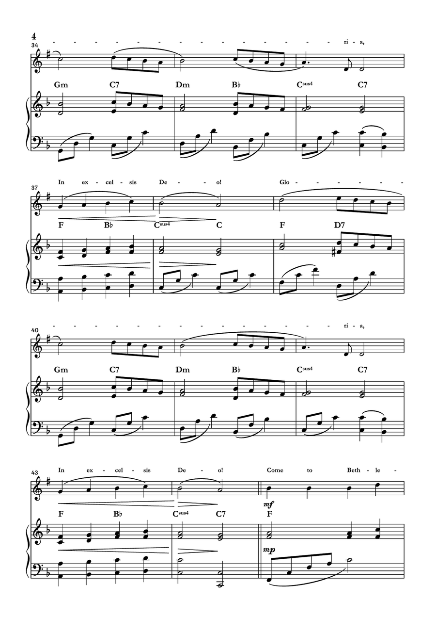 Angels We Have Heard On High Tenor Saxophone scores gallery preview page 4