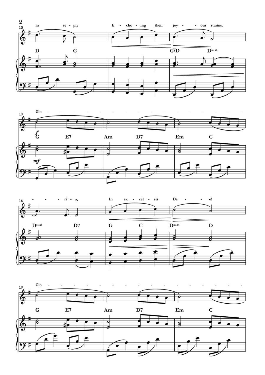 Angels We Have Heard On High Piano scores gallery preview page 2